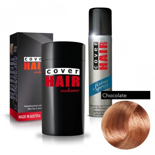 Cover Hair Volume hajdúsító, 30 g, csokoládé (vöröses barna) + kötést erősítő spray