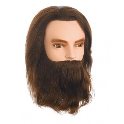 Hair Tools Karl férfi szakállas babafej, 25 cm