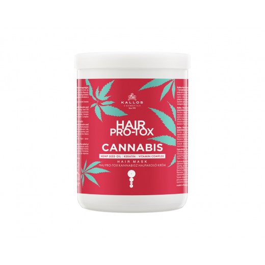 Kallos haj pro-tox kannabisz hajpakoló krém kendermagolajjal, keratinnal és vitamin komplex-szel, 1 l