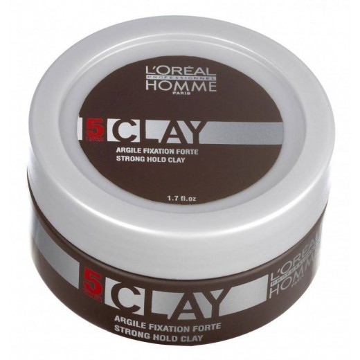 Loreal Professionel Homme Clay extra erős tartású wax matt hatással, 50 ml